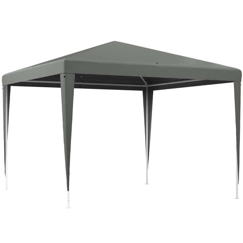 Outsunny 10x10ft Party Tent Portable Gazebo, Folding Garden Canopy Event Shelter Outdoor Sunshade Grey