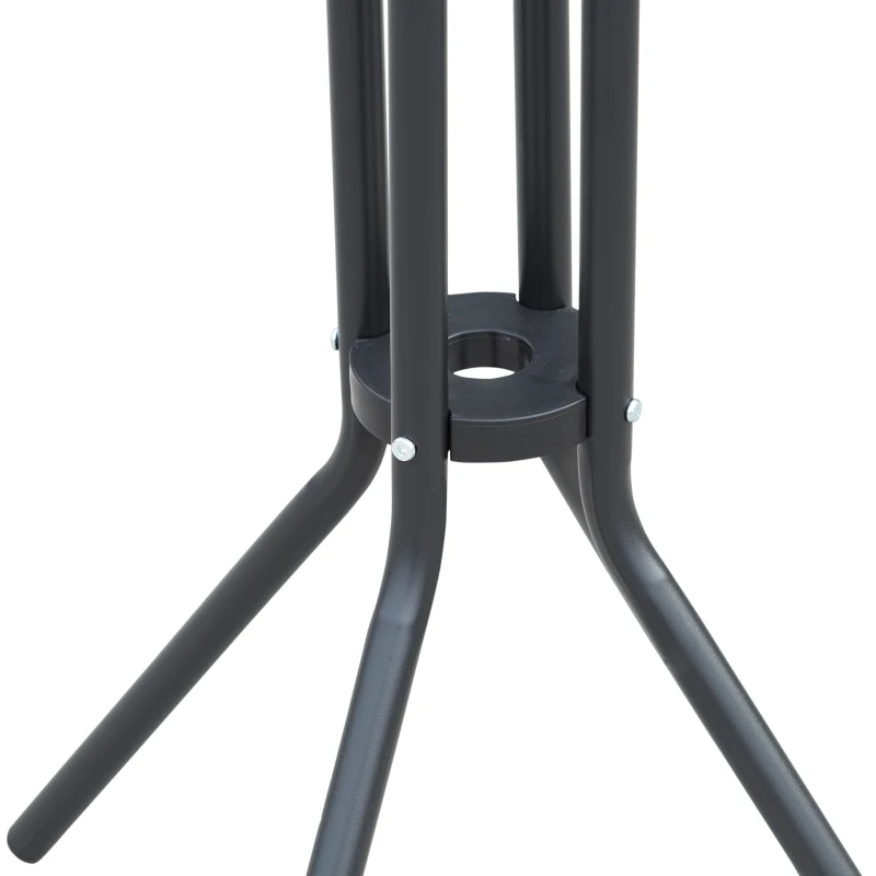 Outsunny 3 Piece Bar Height Outdoor Bistro Set for 2, Charcoal Gray