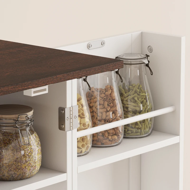 HOMCOM 65" Kitchen Pantry Cabinet Adjustable Shelves Tall Storage Cabinet Door Shelves 8 Shelves Brown White