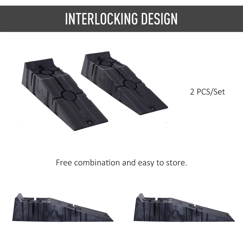 HOMCOM Car Ramps for Oil Changes, 6.7" High Lift, 5500 lbs Capacity, 2PC Car Service Ramps for Cars, SUVs and Small Vans