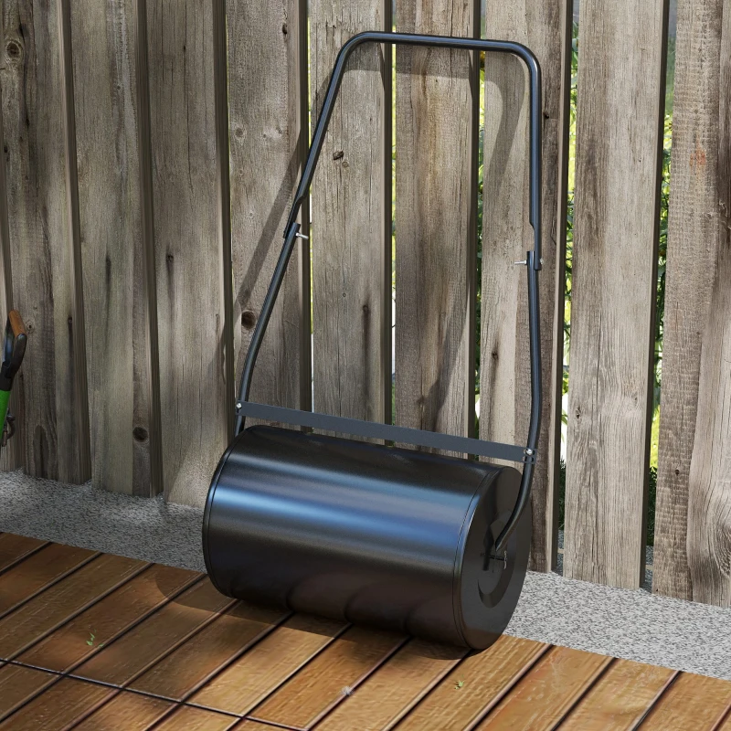 DURHAND 38L Heavy Duty Push/Tow Behind Lawn Roller, U-handle Garden Roller Filled with Water or Sand