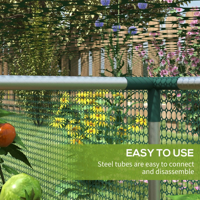 Outsunny 8' x 4' Plant Protection Cage with Zipper Roll-Up Door, Plant Protector from Animals with Galvanised Steel Frame