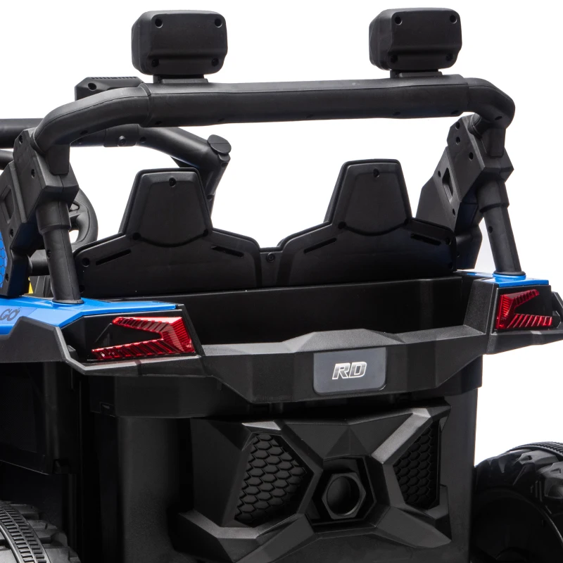 Qaba 24V 2 Seater Ride On Truck Car for Kids with Remote Control, Dual Motors, 4-Wheel Suspension, Storage for Ages 3-8, Blue