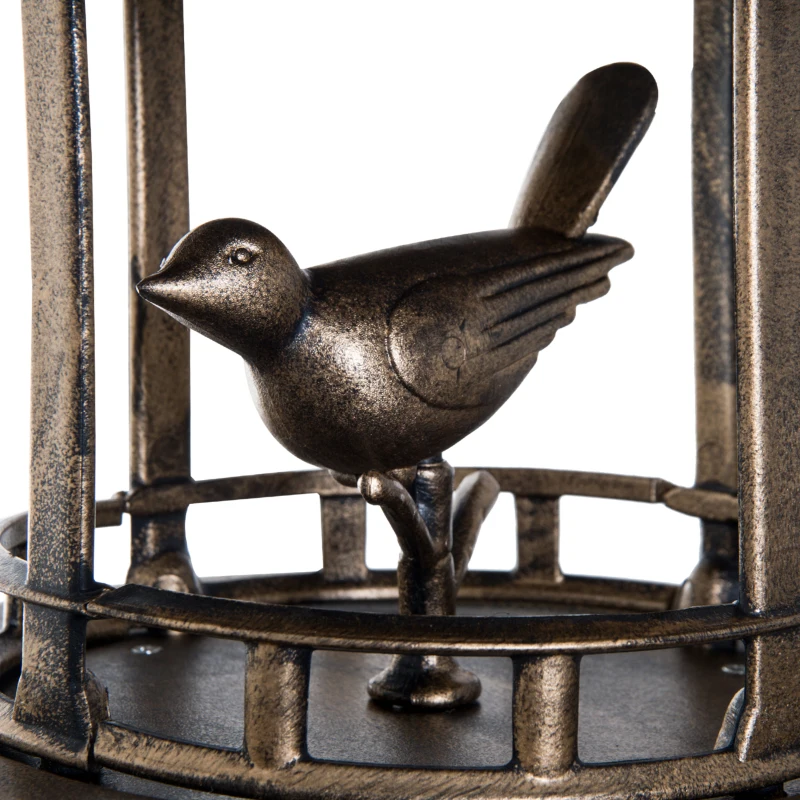 Outsunny 3 in 1 Garden Bird Bath Bowl Pedestal with Bird Feeder, Large Water Basin, Underneath Flower Planter, Bronze