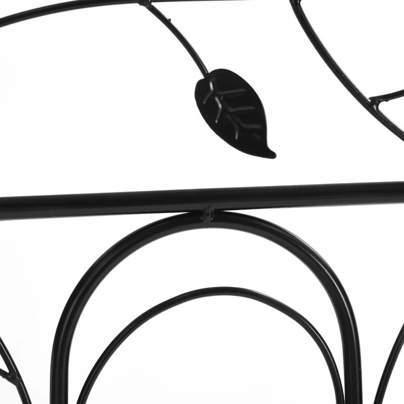Outsunny 2 Pack Garden Trellis for Climbing Plants, Outdoor Metal Grid Panels with Birds and Leaves, for Roses, Vine Flower, Cucumber, Clematis, 59" Tall