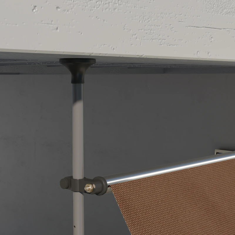 Outsunny 10' x 4' Manual Retractable Awning, Non-Screw Patio Awning, UV Resistant, for Window or Door, Coffee