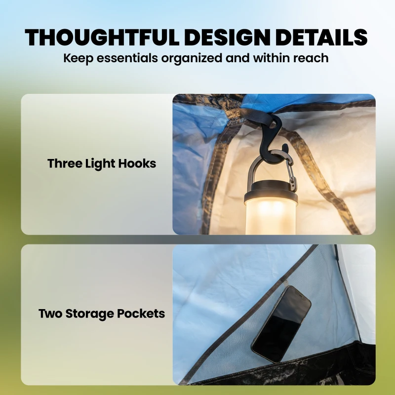 Outsunny Multi-Room Camping Tent for 8-12 Person, Large Family Tent with 3000mm Waterproof Rainfly and Screen Panels,
