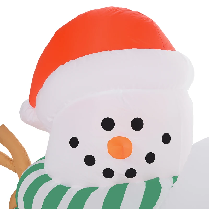 Outsunny 8.2' Inflatable Three Stacked Snowmen w/ LED Lights, Blow-Up Outdoor Christmas Display for Party