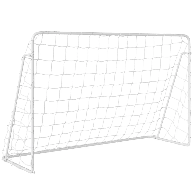 Soozier Soccer Goal, 8 x 5ft Portable Practice Soccer Net with Nylon Mesh, Steel Frame, for Indoor and Outdoor Use