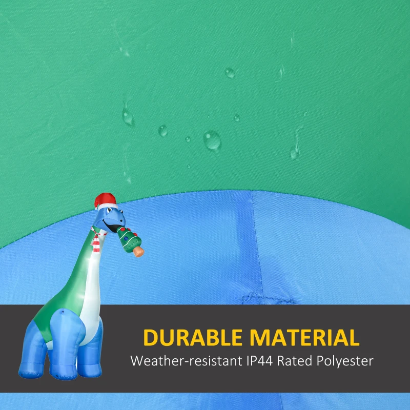 HOMCOM 11FT Long Christmas Inflatables Outdoor Decorations Dinosaur with Christmas Tree in Mouth, Blow-Up LED Yard Christmas Decor, Waterproof