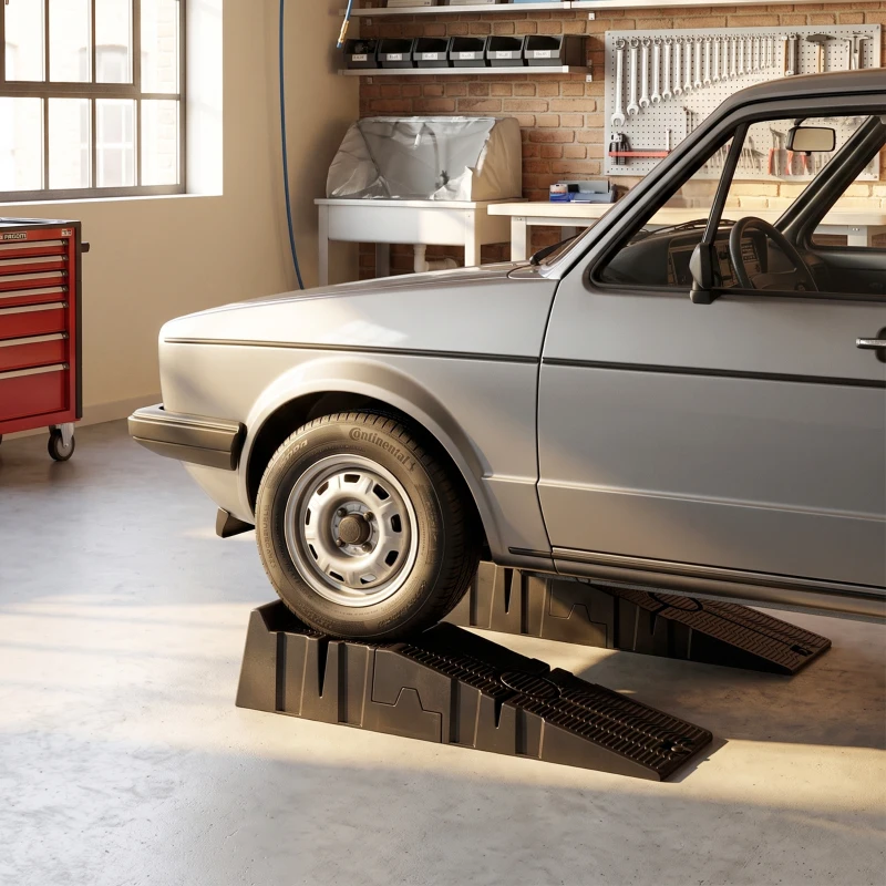 HOMCOM Car Ramps for Oil Changes, 6.7" High Lift, 5500 lbs Capacity, 2PC Car Service Ramps for Cars, SUVs and Small Vans