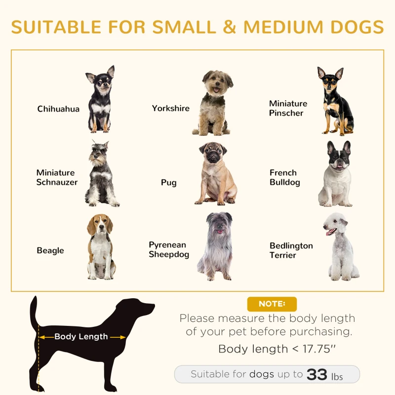 PawHut Elevated Dog Bed with Dog Bowls, Raised Furniture Style Pet Sofa for Cat with Soft Cushion, Washable Cover, for Small and Medium Sized Dog