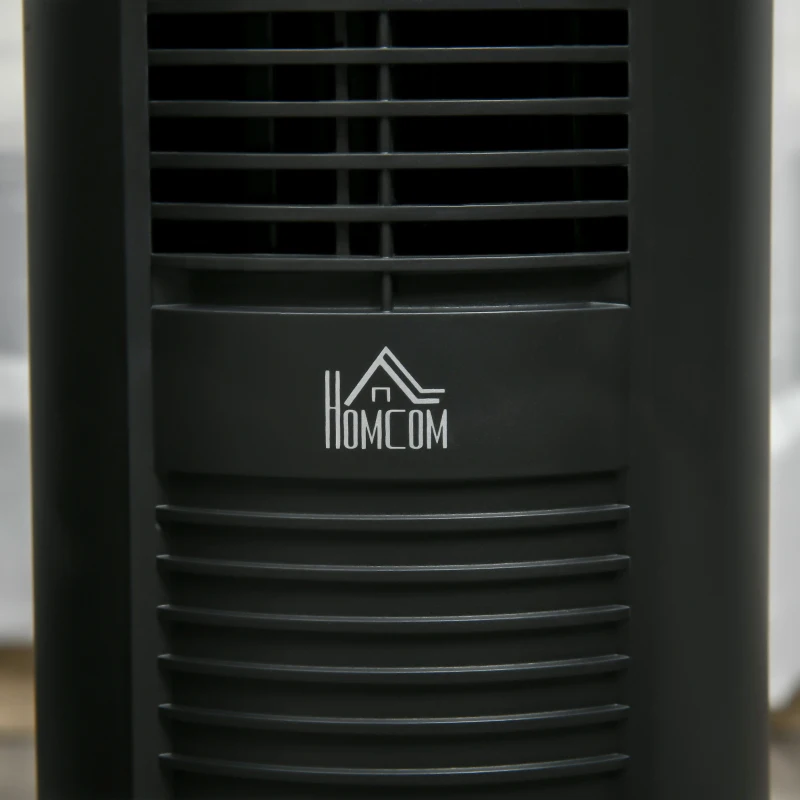 HOMCOM Freestanding Tower Fan Cooling for Home Bedroom with 3 Speed, 12h Timer, Oscillating, LED Sensor Panel, Remote Controller, Black