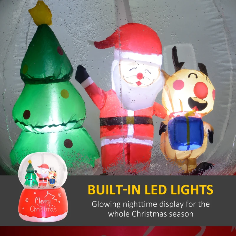 Outsunny 5.5FT Inflatable Christmas Crystal Ball, Xmas Blow Up Decoration with LED Lights for Indoor, Outdoor, Yard, Party