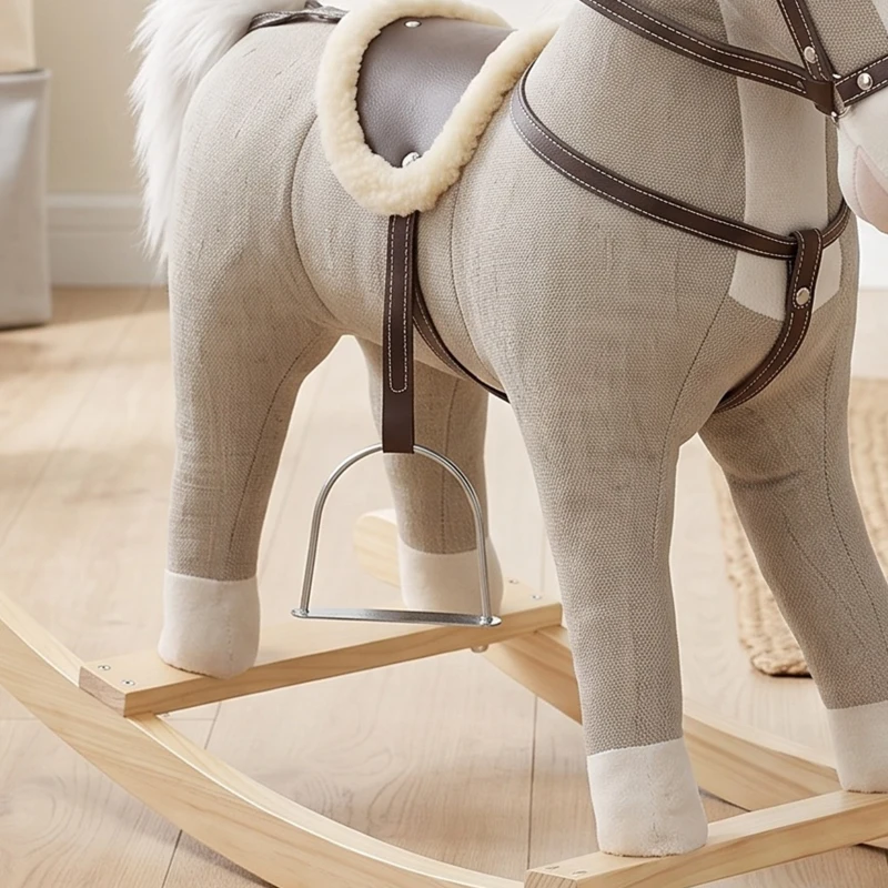 Qaba Rocking Horse, Back and Forth Rocking, Ride on Horse Toy with Sound Effects, for 12-36 Months Toddlers, Gray
