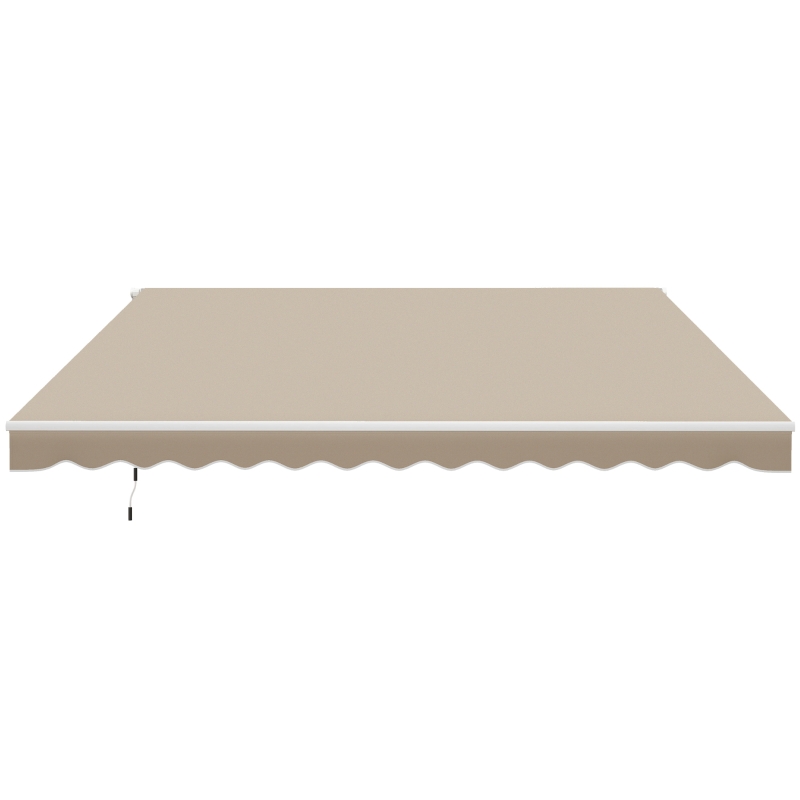 Outsunny 12' x 10' Retractable Awning Patio Awnings Sun Shade Shelter with Manual Crank Handle, 280g/m² UV & Water-Resistant Fabric and Aluminum Frame for Deck, Balcony, Yard, Cream White