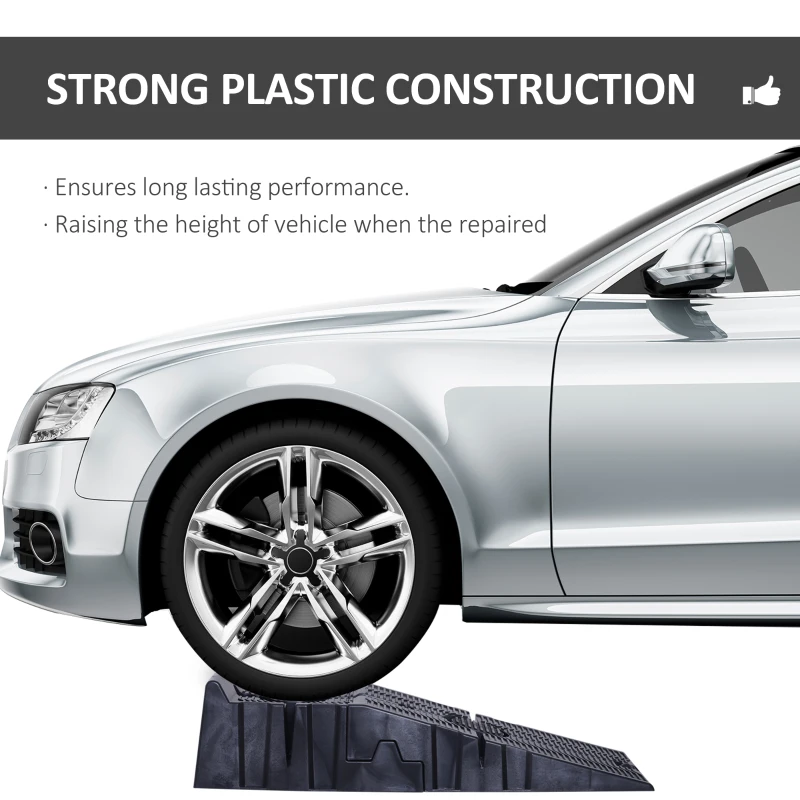 HOMCOM Car Ramps for Oil Changes, 6.7" High Lift, 5500 lbs Capacity, 2PC Car Service Ramps for Cars, SUVs and Small Vans