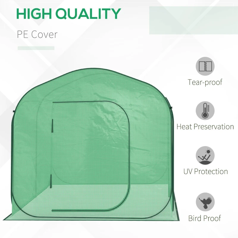 Outsunny 7' x 7' x 6' Portable Walk-in Greenhouse with Carrying Bag, Pop-up Setup, Outdoor Garden Canopy Hot House, Zipper Door for Growing Flowers, Herbs, Vegetables, Saplings, Succulents, Green