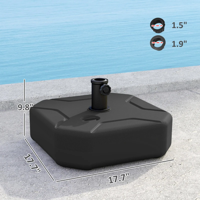 Outsunny Square Patio Umbrella Base Holder, Heavy Duty Outdoor Umbrella Stand Base, Black