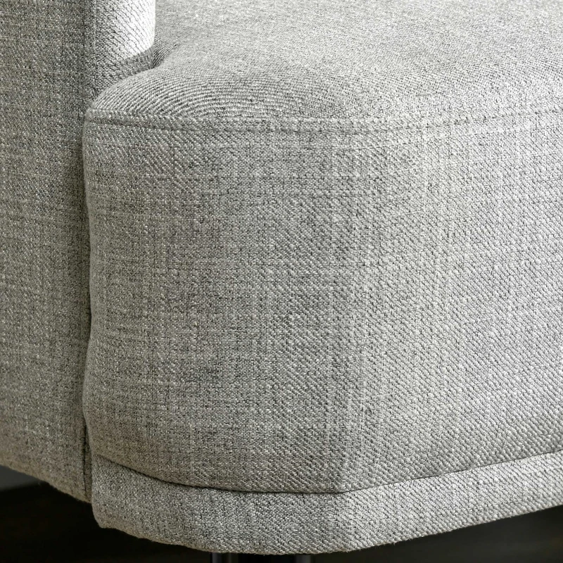 HOMCOM 48" Loveseat Sofa for Bedroom, Modern Love Seats Furniture, Upholstered Small Couch for Small Spaces, Gray