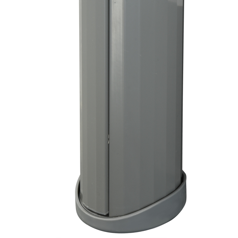 Outsunny 10' Retractable Folding Patio Privacy Side Awning with 50+ UV Protection, 2 Wall Brackets, & Polyester, Grey