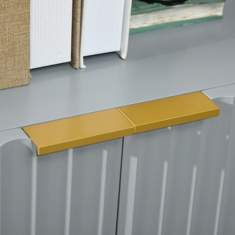 HOMCOM Modern Storage Cabinet Sideboard Buffet Cabinet with Gold Legs for Living Room Dining Room Hallway Grey