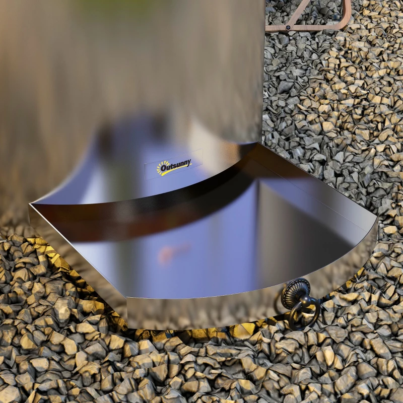 Outsunny 2-in-1 Smokeless Firepit, Stainless Steel Bonfire Stove with Poker and Ash Tray for Backyard, Patio, Picnic, Silver