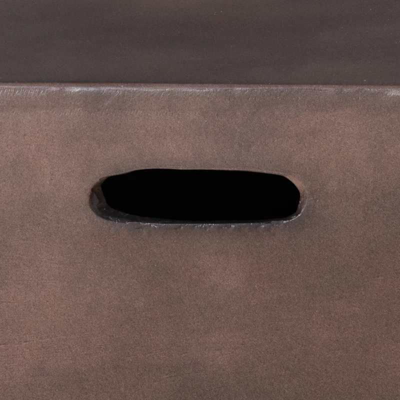 Outsunny 56" Firepit Table for Outside, 50,000 BTU Large Rectangular Stone Gas Firepit with Lava Rocks & Rain Cover, Fits 20lb Tank, Brown