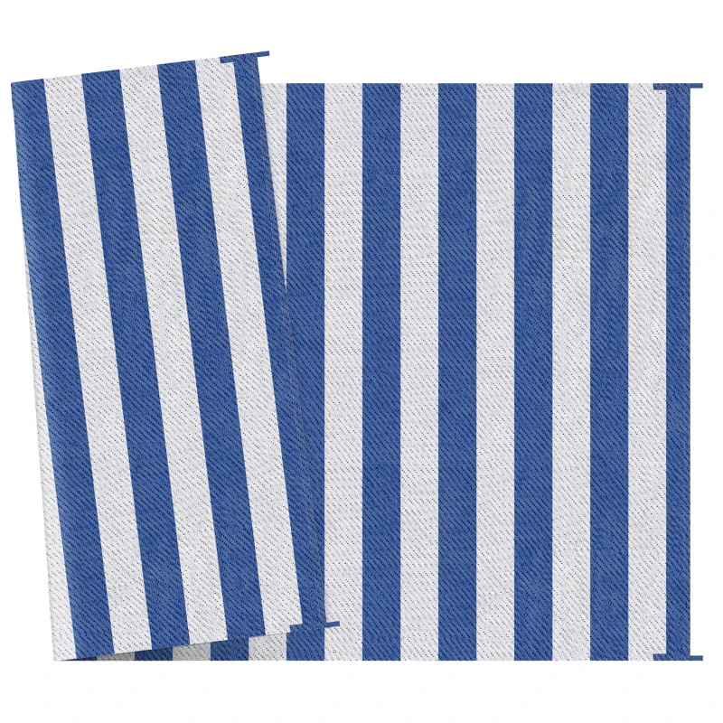 Outsunny Reversible Outdoor Rug Carpet, 9' x 12' Waterproof Plastic Straw Rug, Portable RV Camping Rugs with Carry Bag, Large Floor Mat for Backyard, Deck, Picnic, Beach, Blue & White Striped