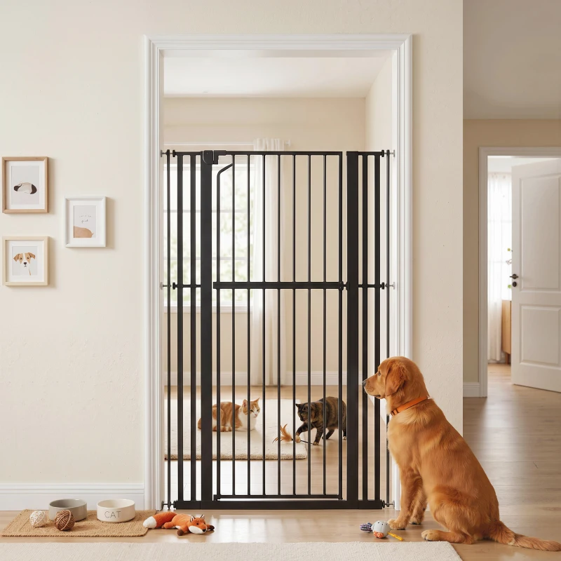 PawHut 63" Extra Tall Pet Gate 30-41" Wide Adjustable Baby Gate Pressure Mounted for Doorways, Hallways, Stairs