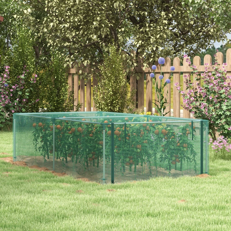 Outsunny 8' x 4' Plant Protection Cage with Zipper Roll-Up Door, Plant Protector from Animals with Galvanised Steel Frame