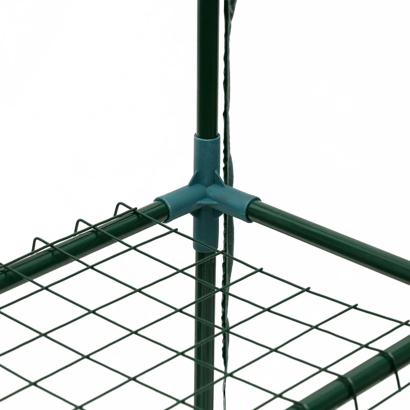Outsunny 56" x 29" x 77" Mini Greenhouse Walk-in Greenhouse Garden Hot House with 2-Tier Shelving, Roll-Up Door & Weather Cover