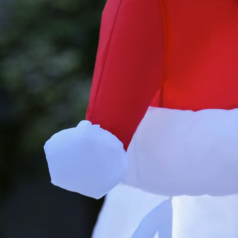 HOMCOM 6ft Christmas Inflatables Outdoor Decorations Polar Bear with a Present, Blow-Up Yard Christmas Decor with LED Lights Display
