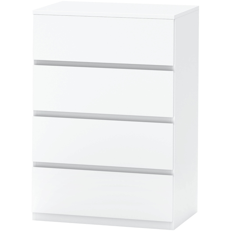 HOMCOM 4 Drawer Chest Storage Cupboard Freestanding Drawer Unit, White
