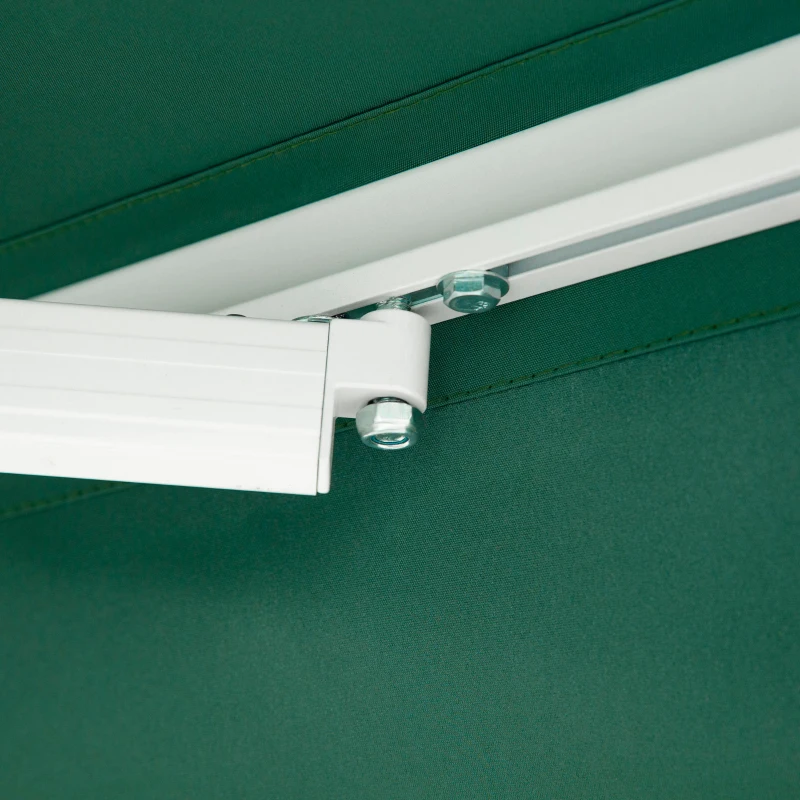 Outsunny 8' x 6.6' Patio Retractable Awning, Manual Exterior Sun Shade Deck Window Cover, Green