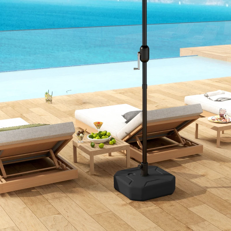 Outsunny Square Patio Umbrella Base Holder, Heavy Duty Outdoor Umbrella Stand Base, Black