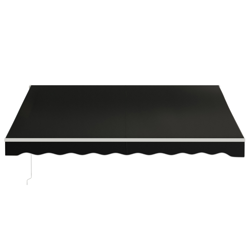 Outsunny 12' x 10' Electric Retractable Awning, Sun Shade Shelter with Remote Controller and Crank Handle for Deck, Black(m-8)