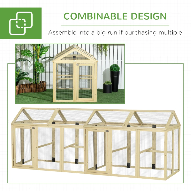 PawHut Chicken Run Expandable Outdoor Large Chicken Coop with 2 Doors and 3 Perches for 1–3 Chickens