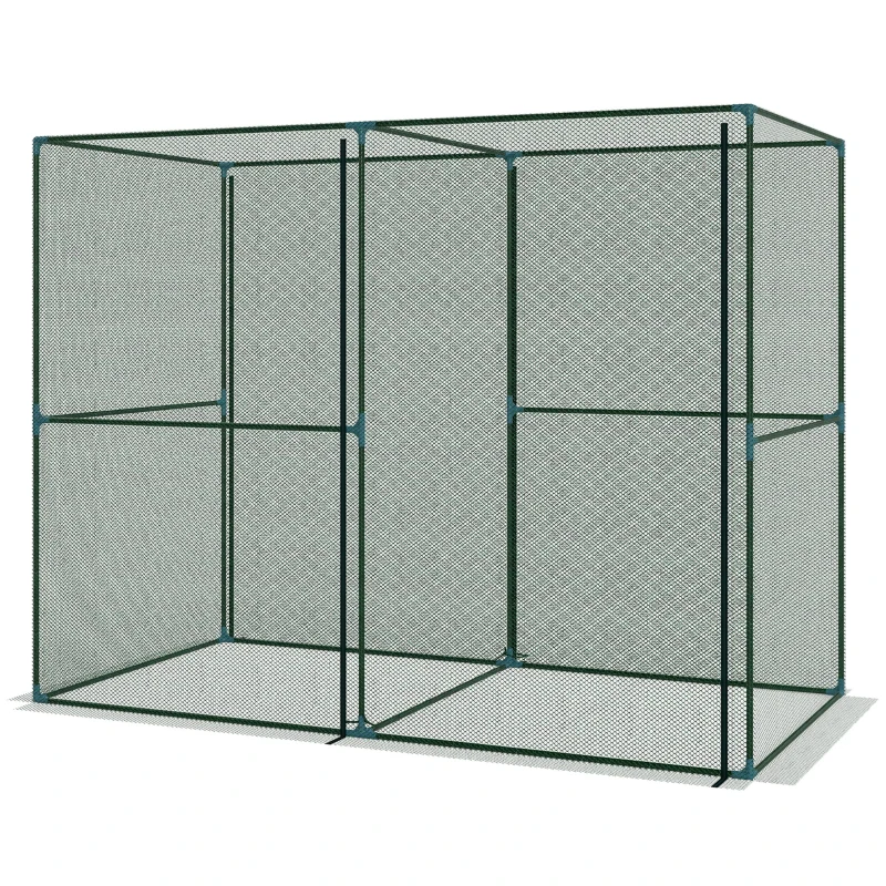 Outsunny 8' x 4' Crop Cage, Plant Protection Tent with Zippered Doors for Vegetable Garden, Backyard, Green