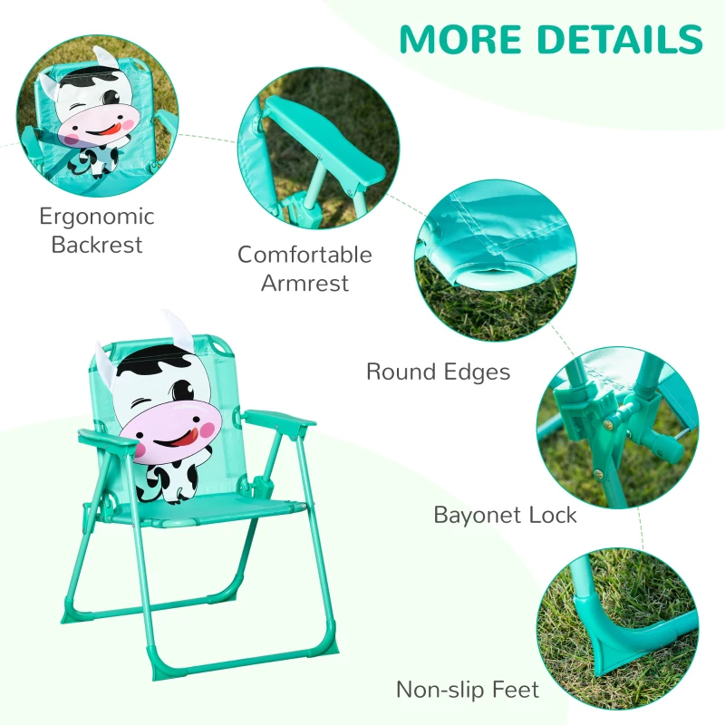 Outsunny Kids Table and Chair Set, Outdoor Folding Garden Furniture, Picnic Table for Patio Backyard, with Removable & Height Adjustable Sun Umbrella, White