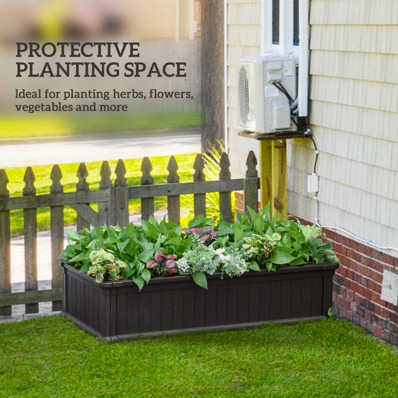 Outsunny 48" x 24" x 12" Raise Garden Bed, Planter Box, Above Ground Garden for Flowers, Herb, Vegetables with Easy Assembly, Brown