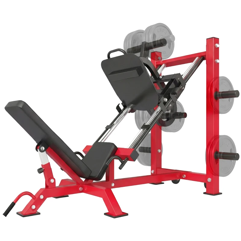 Soozier Leg Press Machine with Wheels and Calf Block, Adjustable Squat Machine for Home Gym, 1000 lbs Capacity