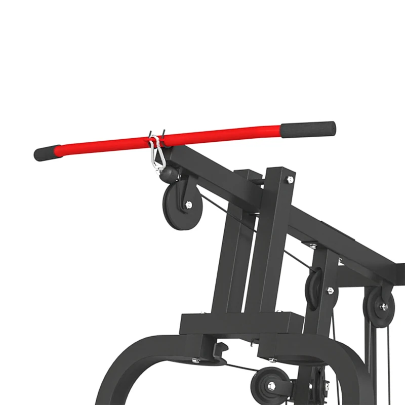 Soozier Home Gym Equipment, Multifunctional Weight Machine with Pulley System for Full Body Strength Training, Black