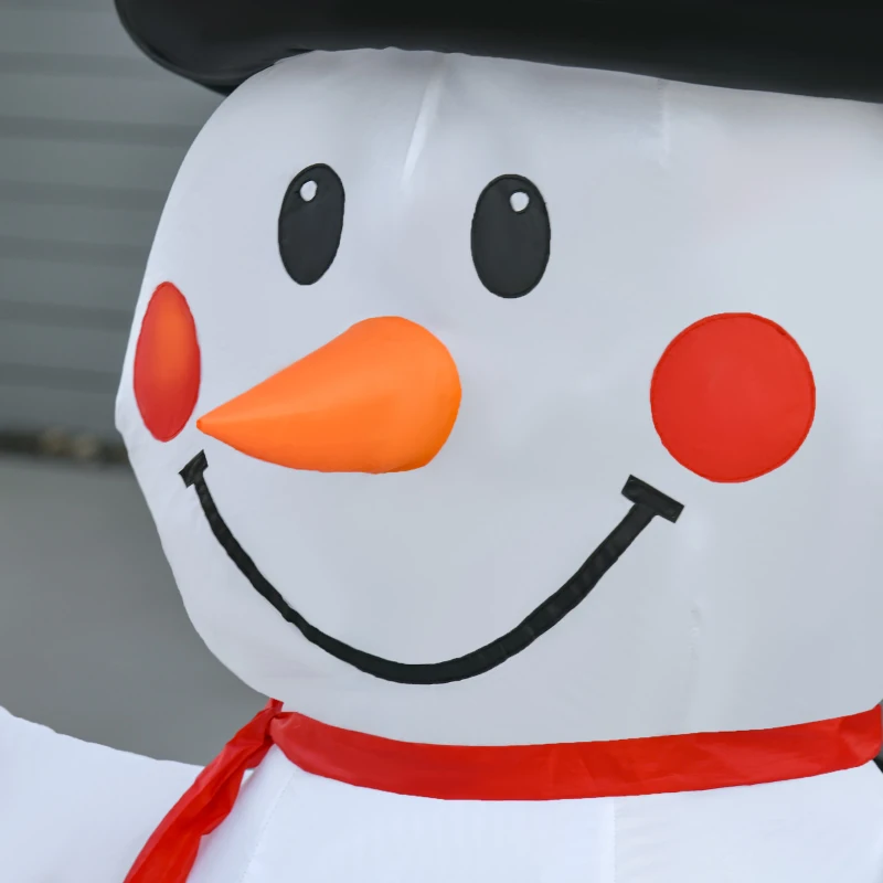 HOMCOM 6ft Christmas Inflatables Outdoor Decorations Glowing Snowman, Blow-Up Yard Christmas Decor with LED Lights Display