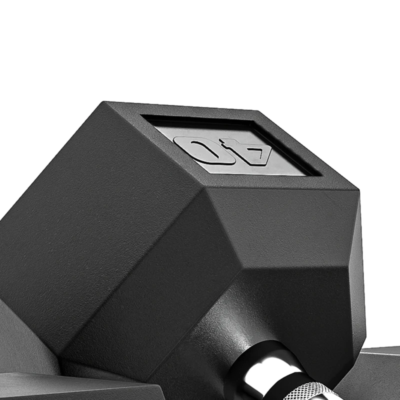 Soozier 2x40 lbs Rubber Hex Dumbbell, Weight Dumbbell Hand Weight Barbell for Body Fitness Training for Home Office Gym, Black