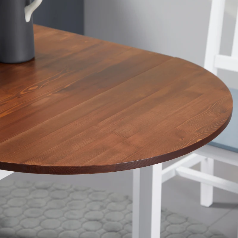 HOMCOM 55" Wood Kitchen Table, Drop Leaf Tables for Small Spaces, Brown