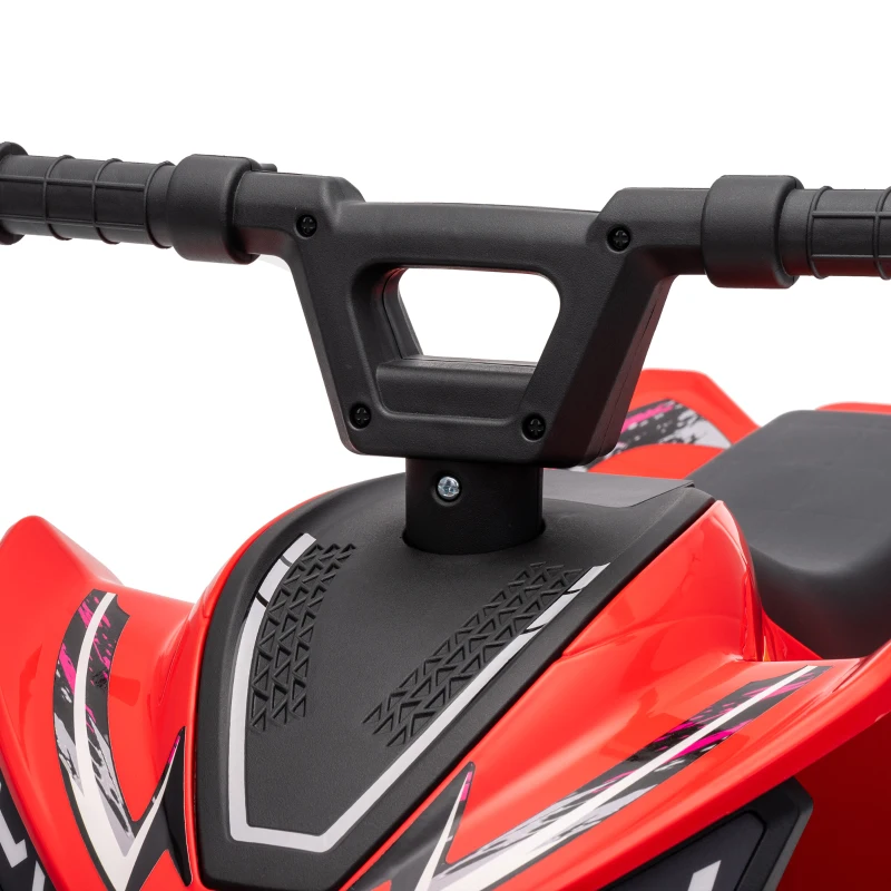 Qaba 6V Kids ATV, 4 Wheels Kids Quad with Button Control, 45Mins Runtime, Max 1.2MPH, Max 55lbs Load for 18-48 M, Red
