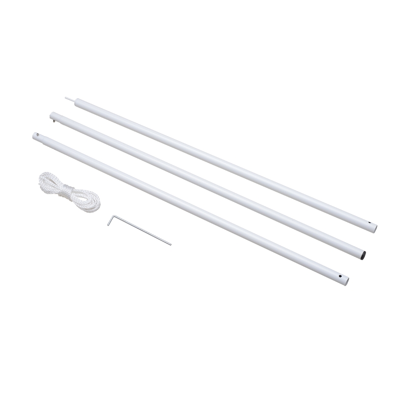 Outsunny Adjustable Sun Sail Shade Canopy Pole/Pipe Installation Kit (SUN SAIL NOT INCLUDED), White
