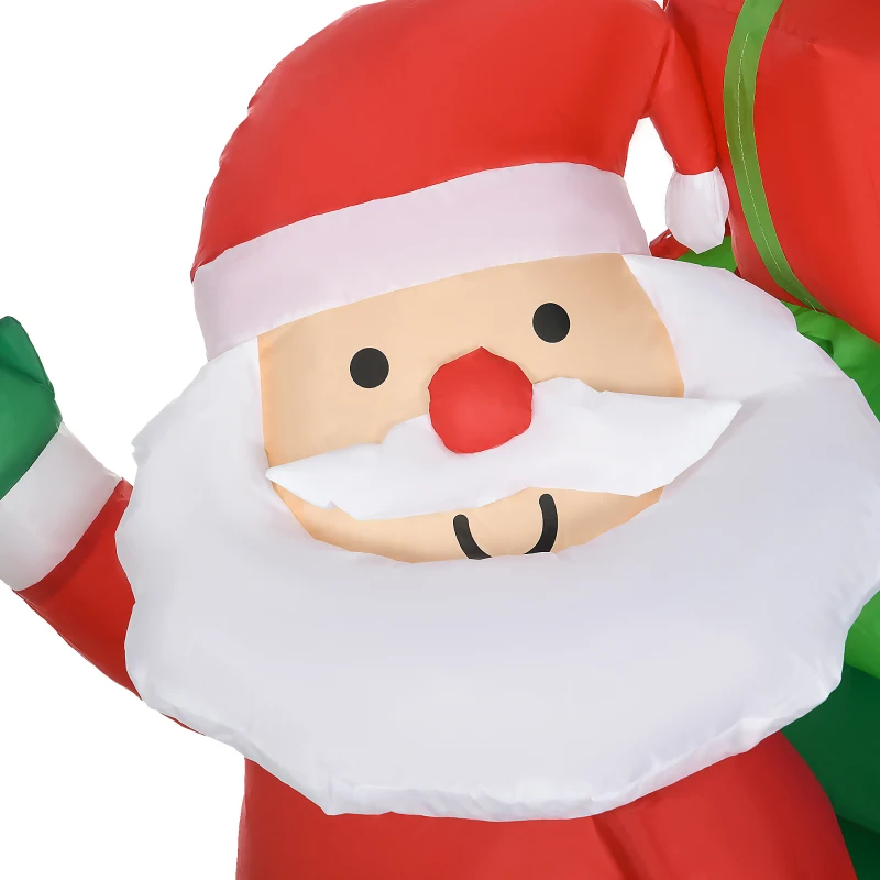 HOMCOM 7ft Christmas Inflatables Decorations Santa Claus on the Sleigh, Blow-Up Outdoor LED Yard Display, Waterproof