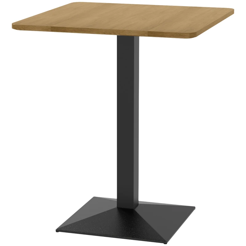 HOMCOM 28" Square Dining Table, Modern Dining Room Table with Steel Base, Space Saving Small Kitchen Table, Dark Brown